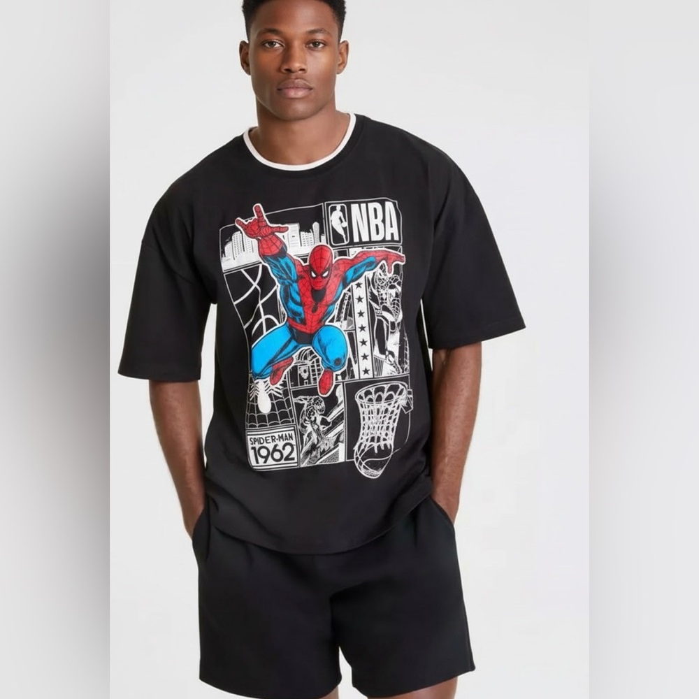 Marvel Black Spider-Man NBA Graphic Tee